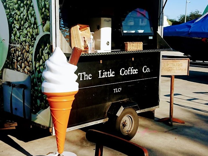 The giant 99 ice-cream cone outside The Little Coffee Co trailer at Banagher Marina